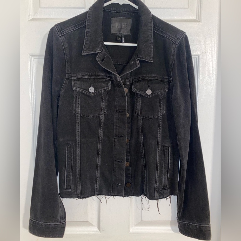 PAIGE Black Denim Jacket Small